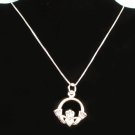 Pretty Sterling Silver Claddagh Irish Necklace