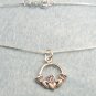 Pretty Sterling Silver Claddagh Irish Necklace