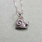 Sterling Silver Snail Charm Pendant and Chain