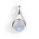 Sterling Silver Rainbow Moonstone Slider Pendant and chain necklace