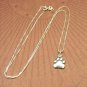 Sterling silver Three Dimensional Paw Print Necklace