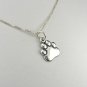 Sterling silver Three Dimensional Paw Print Necklace