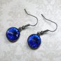 Sparkling Swarovski Sapphire Blue crystal earrings on gun metal gray settings