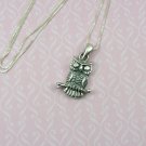 Sterling Silver Owl on branch pendant and chain Necklace