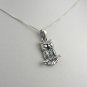 Sterling Silver Owl on branch pendant and chain Necklace