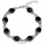 Sterling Silver 7 inch Southwest style Bracelet with Black Onyx Stones
