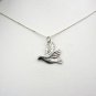 Sterling Silver three dimensional dove peace necklace
