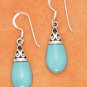 Sterling Silver Turquoise Tear Drop Dangle Earrings