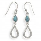 Sterling Silver Turquoise Drop Dangle Earrings