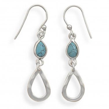 Sterling Silver Turquoise Drop Dangle Earrings