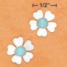 Cute sterling silver Turquoise Flower post earrings