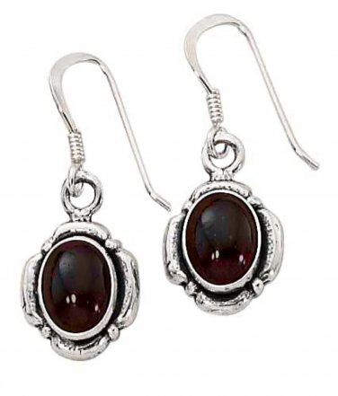 Sterling Silver Garnet gemstone Dangle Earrings