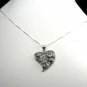 Vintage Style Sterling Silver Heart Pendant with an Amethyst and Blue Topaz and 18" chain necklace