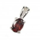 Classic Sterling Silver and Garnet Oval Pendant