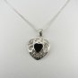 Sterling Silver and Black Onyx Heart Pendant