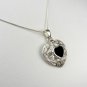 Sterling Silver and Black Onyx Heart Pendant