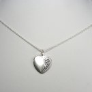 Attractive Sterling Silver Heart Charm with a vintage look and Chain necklace