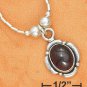 Sterling Silver beaded necklace with a genuine Garnet Pendant