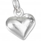 Cute Sterling Silver Small Puffed Heart Charm