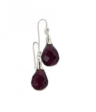 Sterling Silver Amethyst Briolette Dangle Earrings