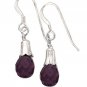 Sterling Silver Amethyst Briolette Dangle Earrings
