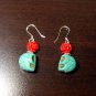 Fun sterling silver earrings with Turquoise skulls and red rose