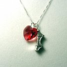 Sterling Silver Golden Gate bridge and Swarovski heart Left in San Francisco chain necklace