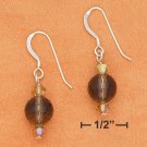 Sterling silver Smoky brown Quartz earrings with Swarovski crystals