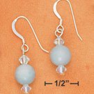 Pretty Sterling Silver Blue Amazonite Earrings with Swarovski crystals