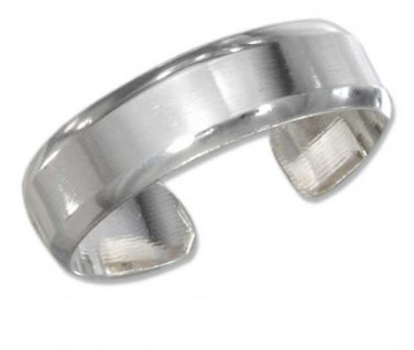 Sterling Silver 5mm Beveled Flat High Polish Band Toe Ring