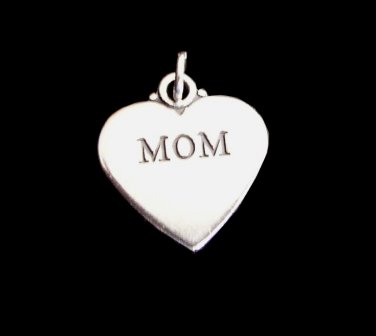 Charm Heart shape says MOM