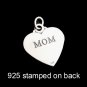 Charm Heart shape says MOM