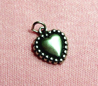 Sterling silver beaded Heart charm