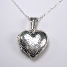 Sterling Silver Etched Heart Locket
