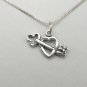 Sterling Silver Heart and Key Charm