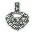 Vintage looking Marcasite Heart charm