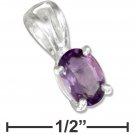 Sterling Silver Oval Amethyst gemstone Pendant with 18" chain necklace