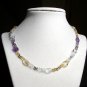 Sterling silver necklace with amethyst, citrine and blue topaz gemstones