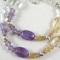 Sterling silver necklace with amethyst, citrine and blue topaz gemstones