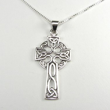 Sterling Silver Celtic Cross Pendant and Chain