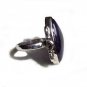Sterling Silver ring With large amethyst gemstone size 7 1/2