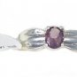 Sterling Silver Amethyst ring with a pinched band in size 7