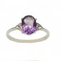 Sterling Silver amethyst ring with hearts size 9