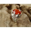 Silver ring Claw Motif Stone Carnelian