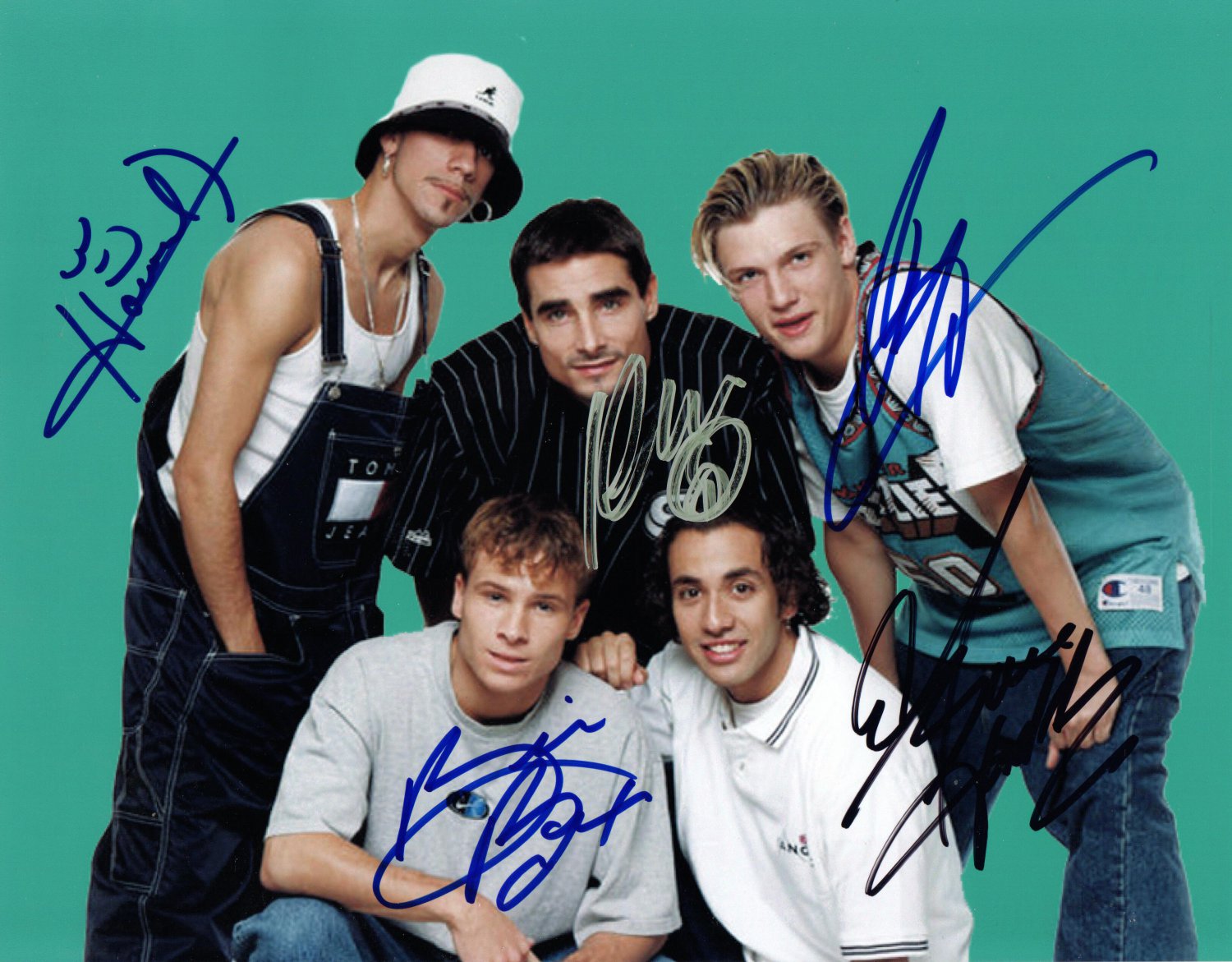 BACKSTREET BOYS 90s BOY BAND EARLY POSE YOUNG HAND SIGNED