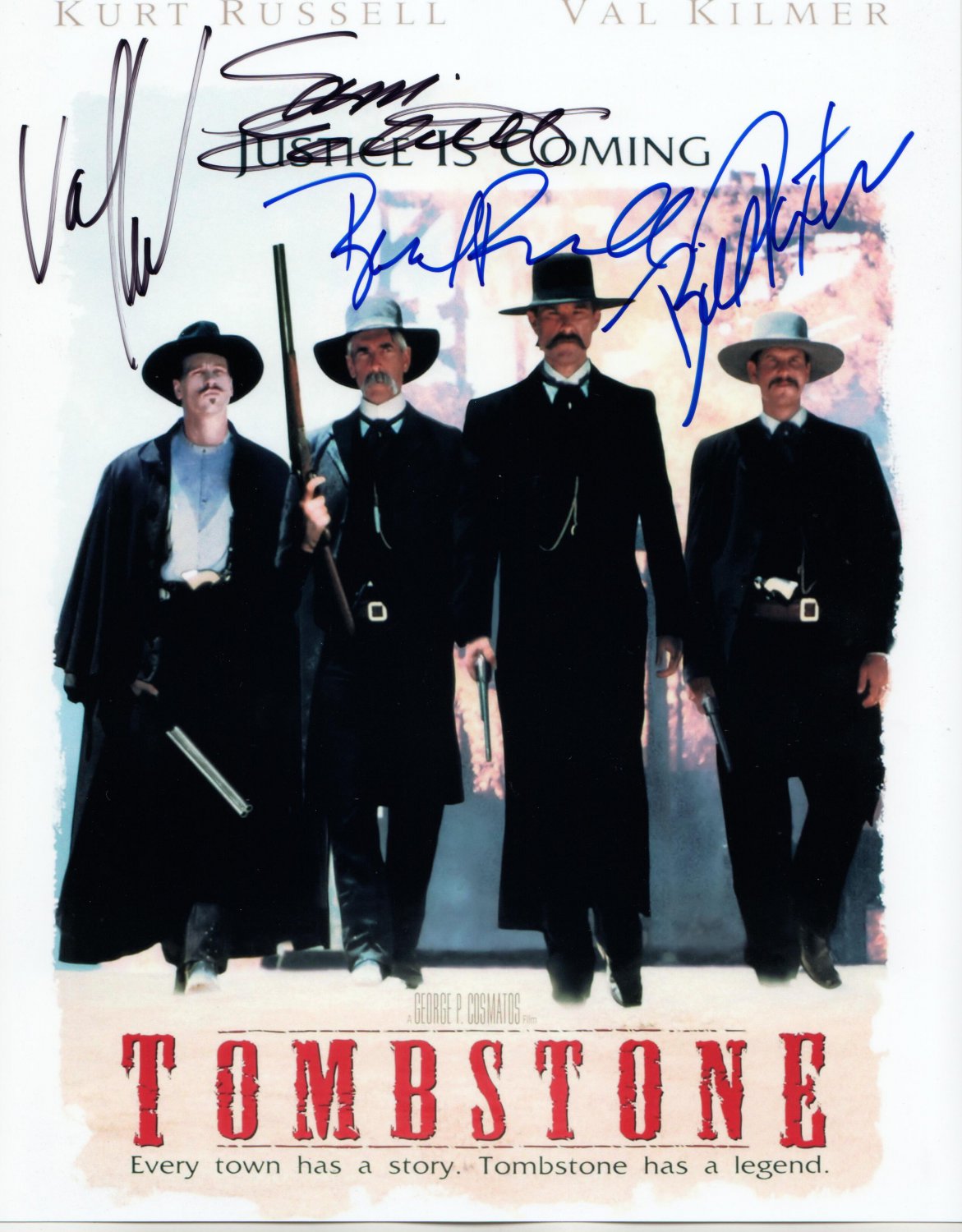 TOMBSTONE THE MOVIE (1993) -=4=- MAIN CAST - ALL HAND SIGNED ...