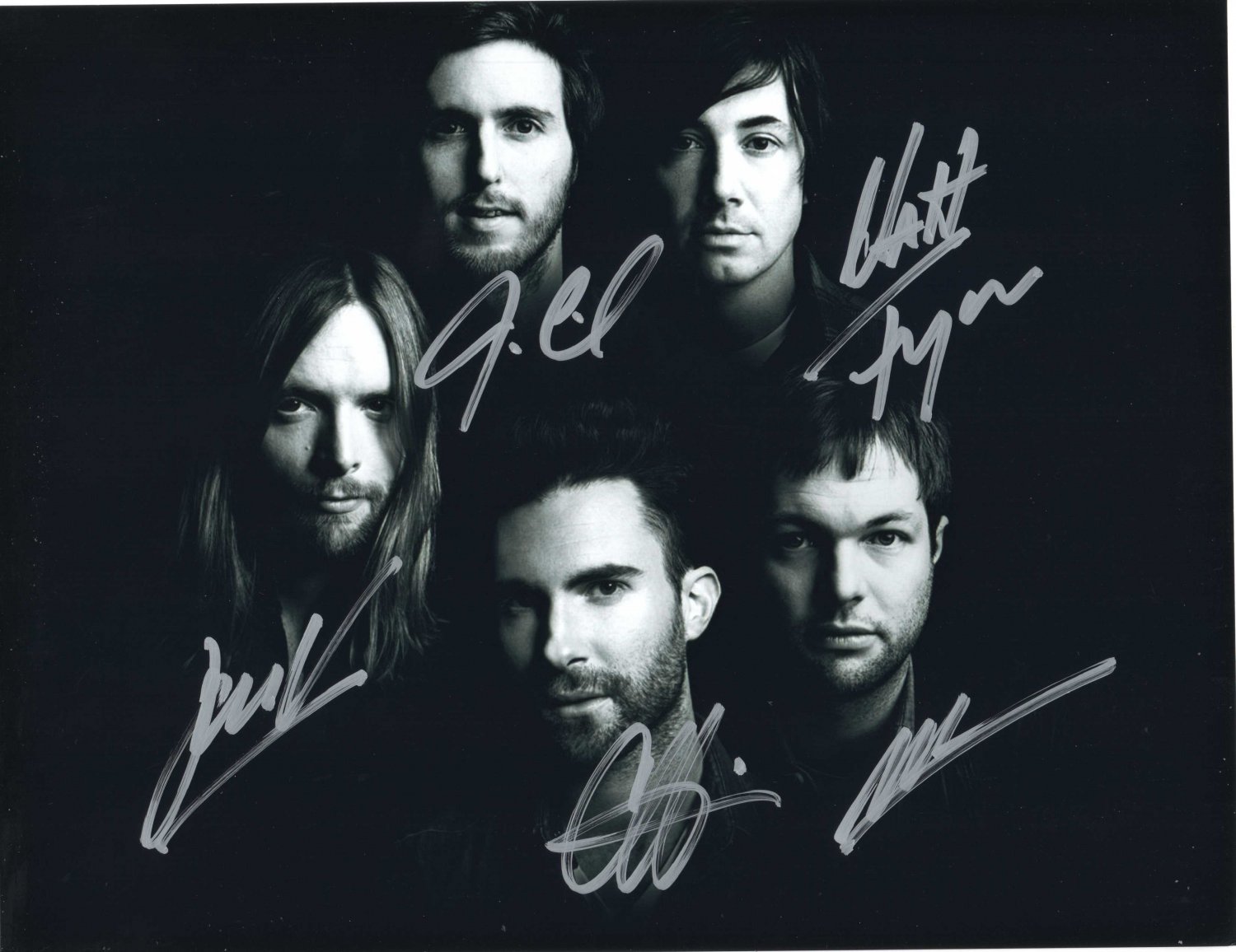 MAROON 5 BAND ALL MEMBERS HAND SIGNED AUTOGRAPHED PHOTO WITH COA