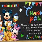 Minnie mouse thank you card,Minnie mouse chalkboard,Mickey mouse clubhouse thank you card