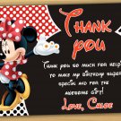 Minnie mouse thank you card,Minnie mouse chalkboard,Minnie mouse clubhouse thank you card