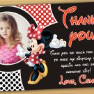 Minnie mouse thank you card,Minnie mouse chalkboard,Minnie mouse clubhouse thank you card